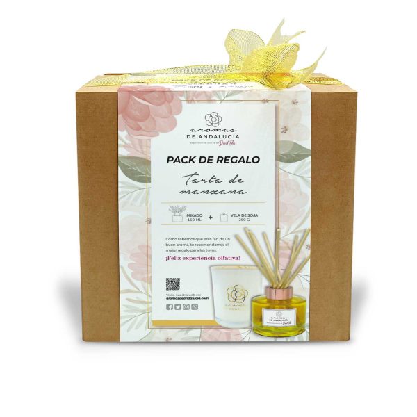 Pack Regalo Aroma Tarta de Manzana: Difusor de Varillas (160ml) + Vela de Soja (250g)